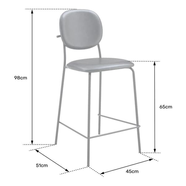 Barstolar i brunt konstläder - 2-pack - Metallben - H 98 cm