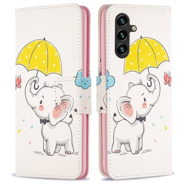 Plånboksfodral Samsung Galaxy S25 Plus - Elefant med Paraply