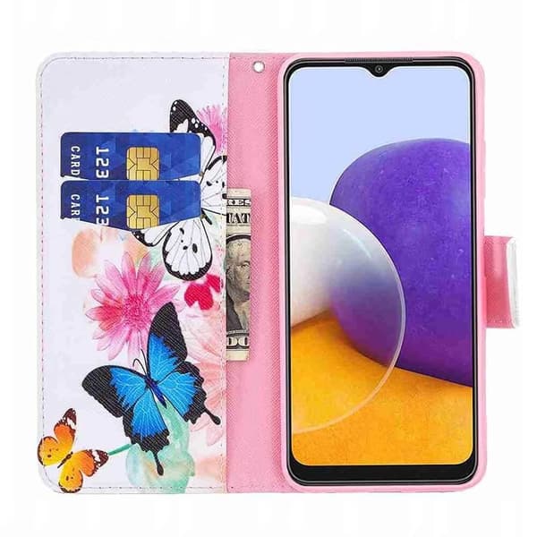 Lompakkokotelo Samsung Galaxy A35 - Värikkäitä Perhosia
