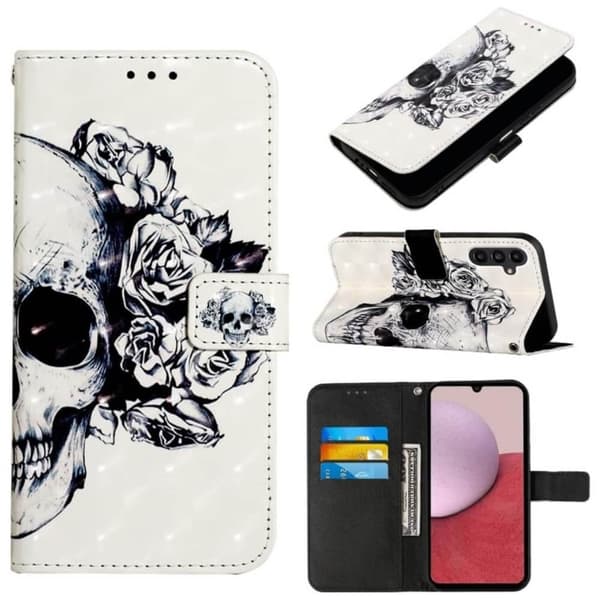 Pung Etui Samsung Galaxy S25 FE - Dødningehoved / Roser
