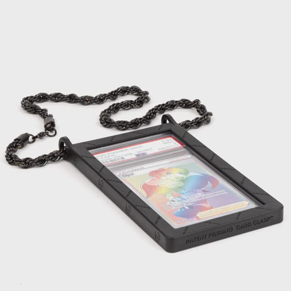 Card Clasp Slab Holder Necklace: Deepspace Black
