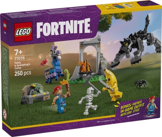 LEGO Fortnite 77075 - Peely og Sparkplug Slår Leir