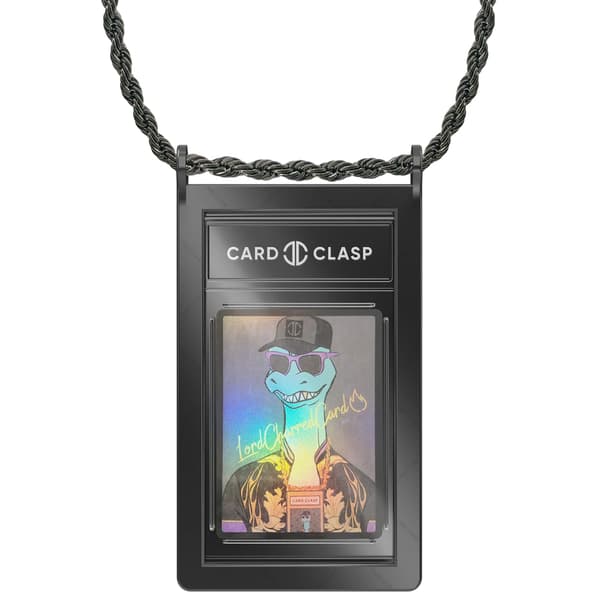 Card Clasp Slab Holder Necklace: Deepspace Black