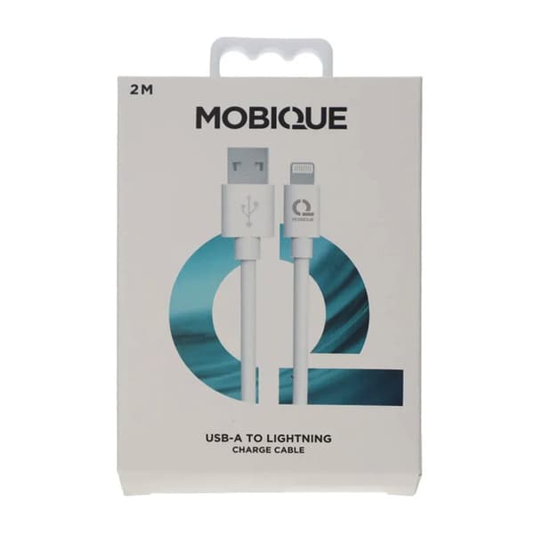 USB A till Lightning Kabel 2M - Vit