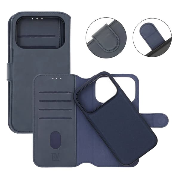 Rvelon Plånboksfodral Magnet för iPhone 17 Pro Max - Blå