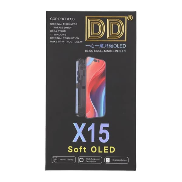 Soft OLED Skärm till iPhone 15 - DD Diagnostic Pass
