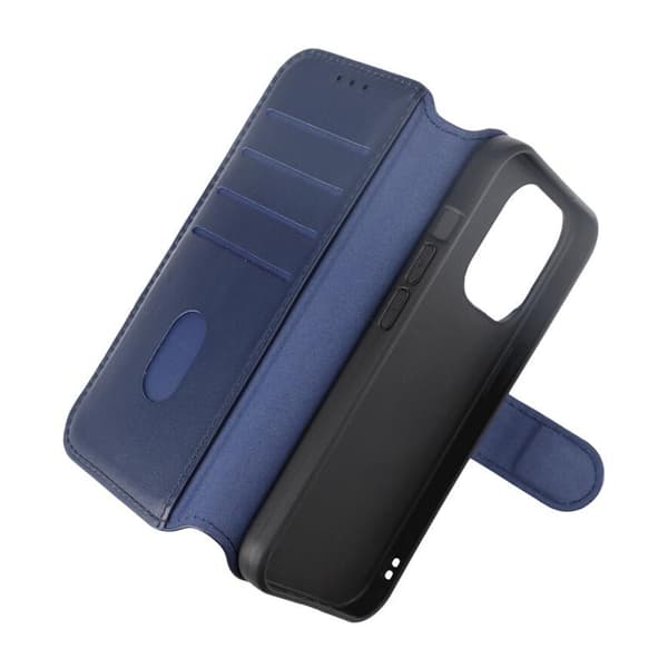 iPhone 15 Pro Plånboksfodral Läder Rvelon - Blå