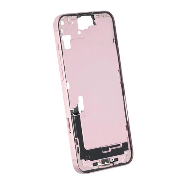 Mittenram med smådelar för iPhone 15 Plus - Rosa OEM