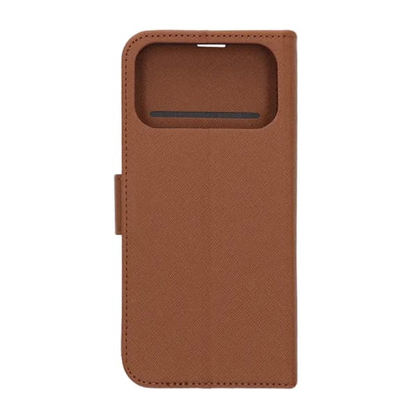Plånboksfodral med stativ till iPhone 17 Pro - Brun