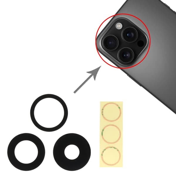 iPhone 16 Pro/16 Pro Max Kameraglas med Tejp