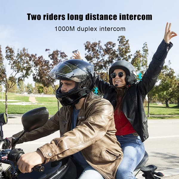 Freedconn Hjelm Bluetooth Headset Gruppe Motorcykel Intercom Hovedtelefoner FM Musikdeling Intercom op til 6 Kørere T Com VB