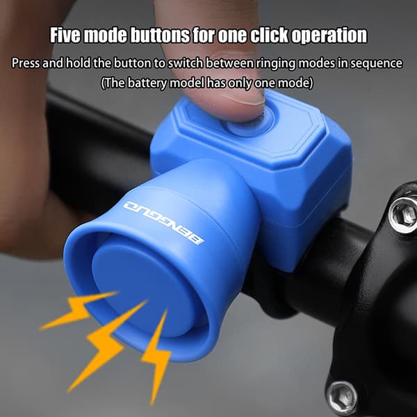 Mini USB-ladattava vedenpitävä sähköpyörän soittokello pyöräilyn turvallisuusvaroitukseen