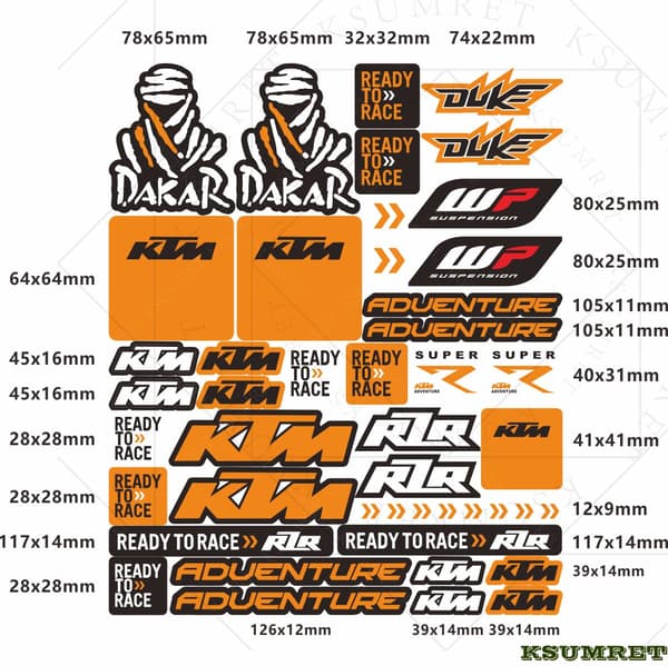 Vinyyli Ktm-tarrat Moottoripyörän logotarra