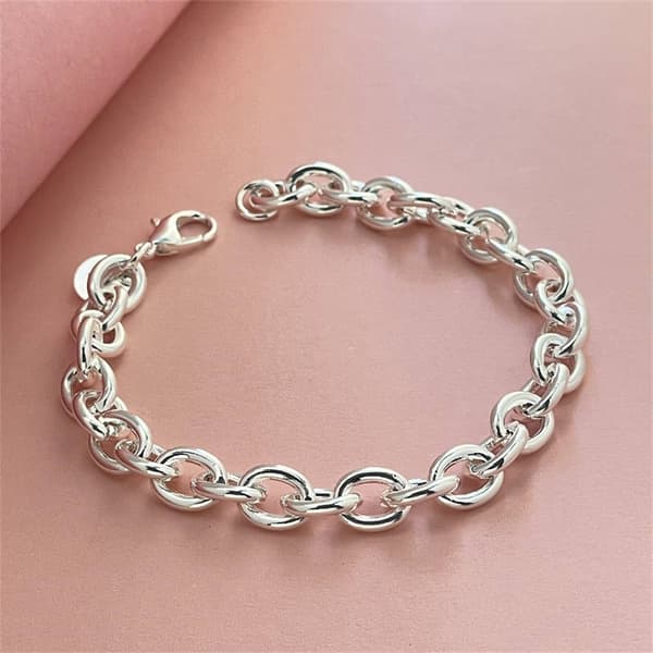 925 Sterling Silver Armband Spänne Basic Chain Charm Utsökt Dammode Bröllopsfest Presentsmycken