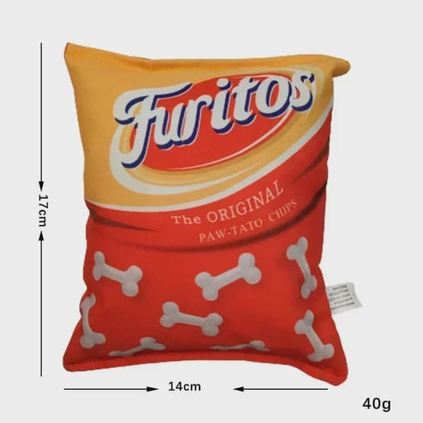 Sjove hundelegetøj med kartoffelchipspose, plys, pibefoder til små, mellemstore hunde, interaktivt pibefoder til hvalpe, tyggelegetøj