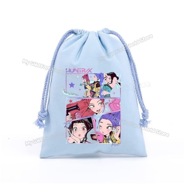 KPop Demon Hunter Drawstring Bag - Barnfest godispåse för roliga evenemang