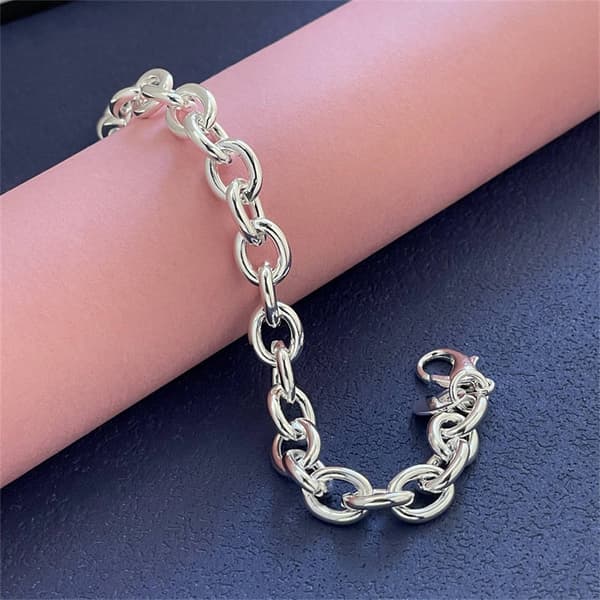 925 Sterling Silver Armband Spänne Basic Chain Charm Utsökt Dammode Bröllopsfest Presentsmycken