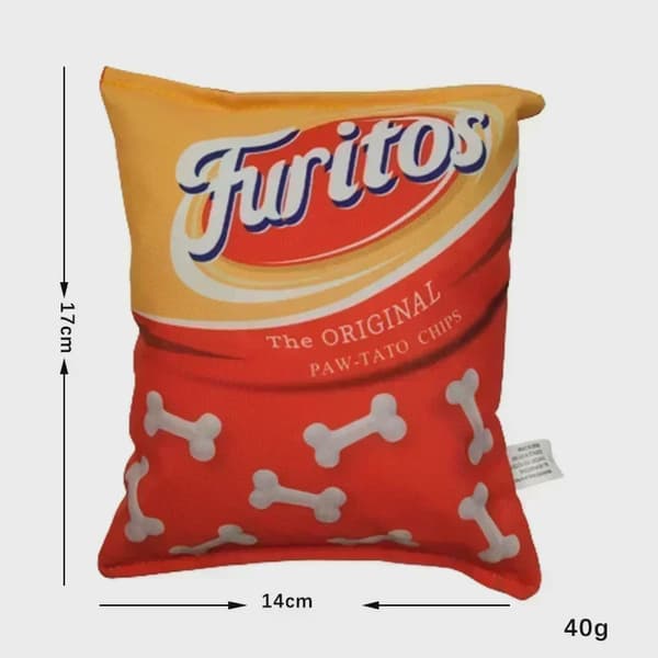 Sjove hundelegetøj med kartoffelchipspose, plys, pibefoder til små, mellemstore hunde, interaktivt pibefoder til hvalpe, tyggelegetøj