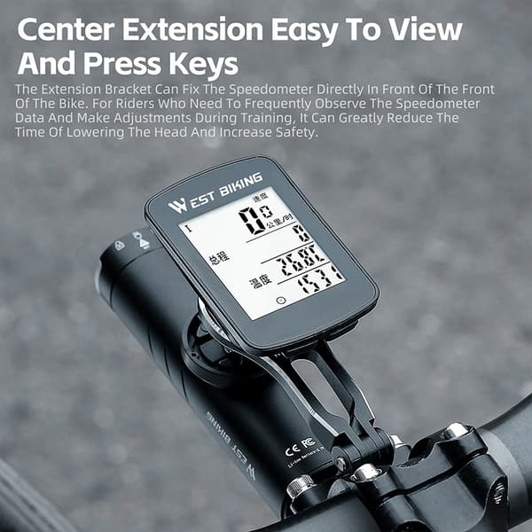WEST BIKING Aluminium Cykel Forlygte & Computer Holder til Wahoo Bryton Garmin