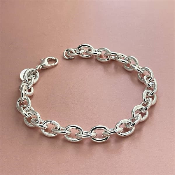 925 Sterling Silver Armband Spänne Basic Chain Charm Utsökt Dammode Bröllopsfest Presentsmycken