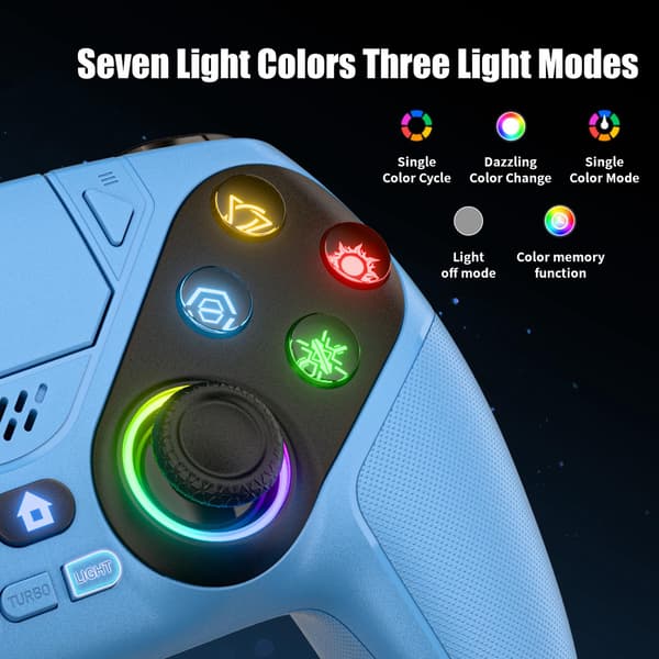 Trådløs controller til PS5/PS5 Pro/PS5 Slim/PC med Hall Joystick, dobbelt vibrations-gamepad, Turbo Dual Sense-programmering