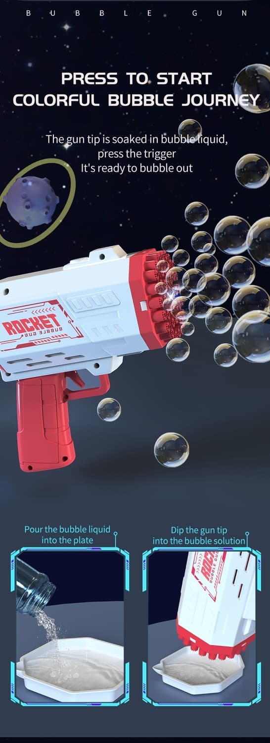 40-håls bubbelpistol för barn - fest och bröllop