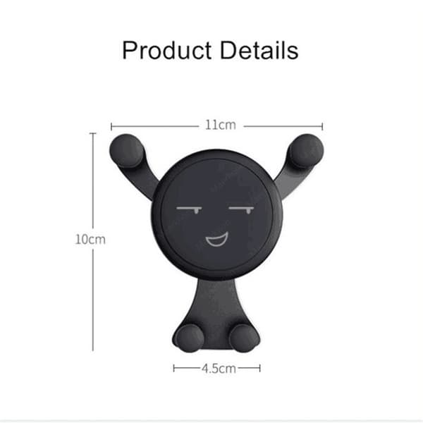 Gravity Bilhållare Luftventil Klippmontering Universal Stativ för iPhone Huawei Samsung Xiaomi