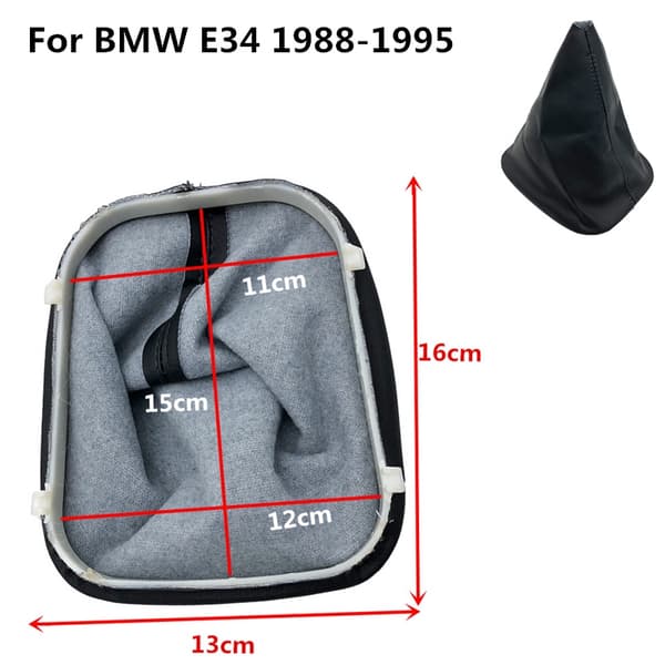 Läderväxelspaksknopp Gaiter Boot Cover Frame Spaken Shifter Krage För BMW E36 3-serie E30 E34 E39 E81 E82 E87 E88