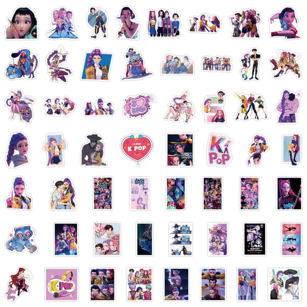 55 STK KPop Demon Hunter Stickers - Søde Derpy Tiger Decals til telefon, bærbar computer, skateboard og mere