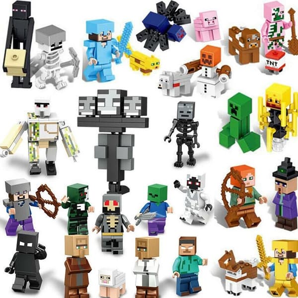 MOC29 Minecraft Educational Building Blocks Toy - Rolig Pixel Doll Present för barnens dag