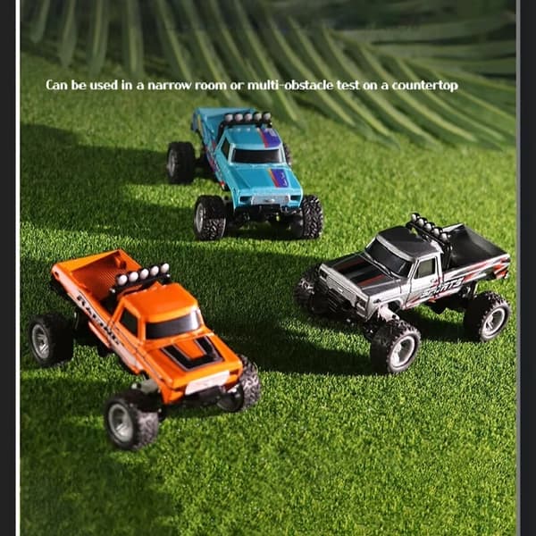 1:64 Speed ​​​​Mini terrängfjärrkontroll Billegering Cool belysning Stötdämpning Bordsdator Tävlingsleksak Liten present