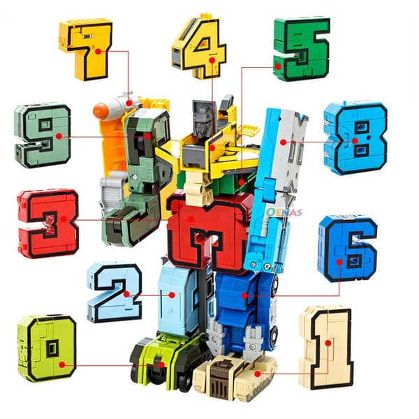 GUDI Transforming Robot Car Model - Educational Alfabet & Math Action Figur Leksak för barn