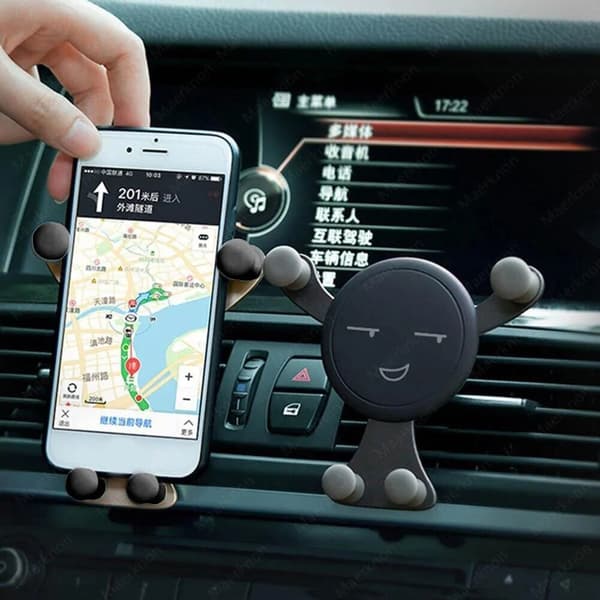 Gravity Biltelefonholder Luftventil Clip Bjørnemontering Mobilstativ GPS-understøttelse til iPhone Samsung