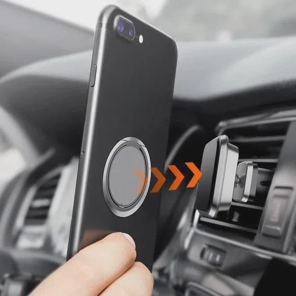 Magnetisk telefonholder til bil med fingerringstik