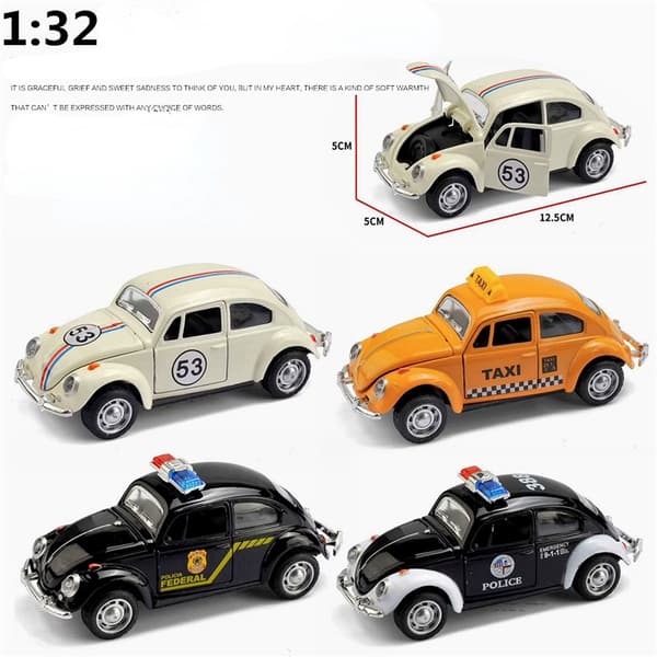 1:32 Beetle legeringsbil støbt metal klassisk legetøjsmodel med pull-back-funktion til børnegaver A931