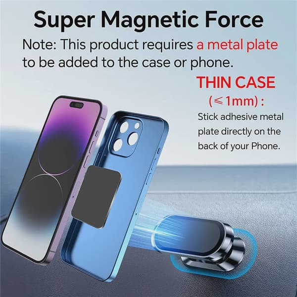 360° roterende magnetisk universal bilholder til iPhone Xiaomi Samsung mobilstativ