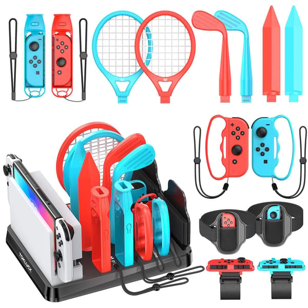 Alt-i-en til Switch/Switch OLED sportsspil tilbehørssæt til Switch-sæt opbevaringsstativ til N-Switch