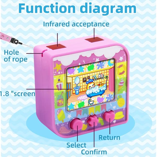 Tamagotchi Original Color Screen Electronic Pet Game Console - Engelsk version, Pet Development Toy
