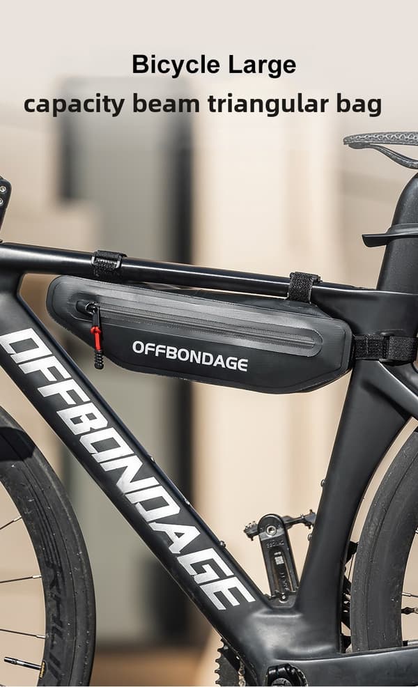 OFFBONDAGE Vattentät Nylon Cykelramväska Triangulär Dubbla Dragkedjor Stor Kapacitet
