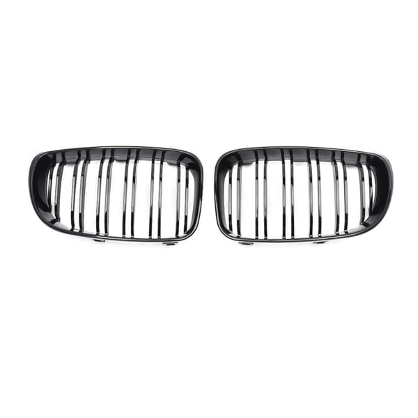 Bilfrontgitre Nyrer til BMW 1-SERIE E81 E82 E87 E88 5DR 3DR Blank Sort Nyrergitre Dobbelt Lamelle 2007-2013