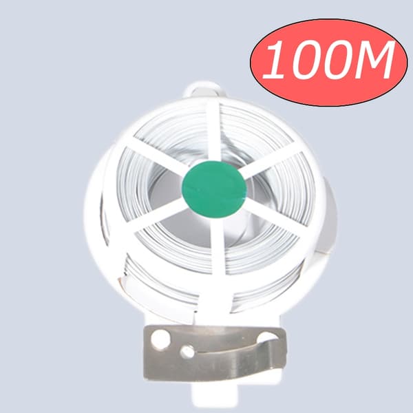 1 st 50/100m vit multifunktionell robust trädgårdsväxtbindare med belagd tråd