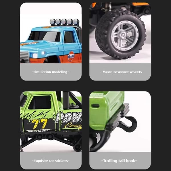 1:64 Speed ​​​​Mini terrängfjärrkontroll Billegering Cool belysning Stötdämpning Bordsdator Tävlingsleksak Liten present