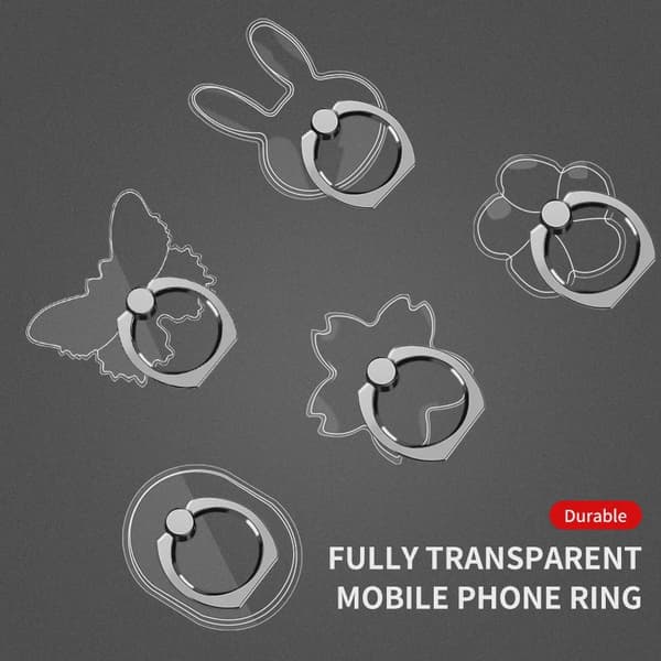 Universal Magnetisk Fingerring Telefonholder Stativ til iPhone 13 Max 8 Transparent