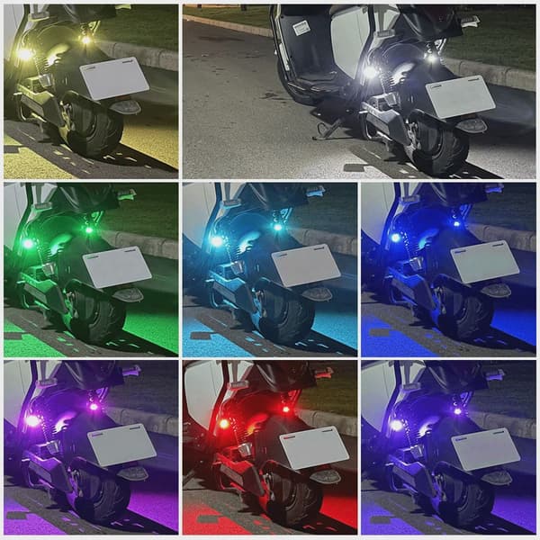 RGB LED-skootterin strobovalot langattomat pyörän vilkkuvalot sijainnin varoitustarvikkeet