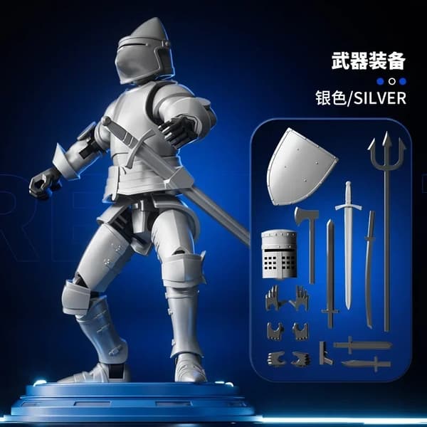 Knight Paladin Actionfigur – 13 ledbar rörlig robot – 3D-tryckt skyltdocka leksak