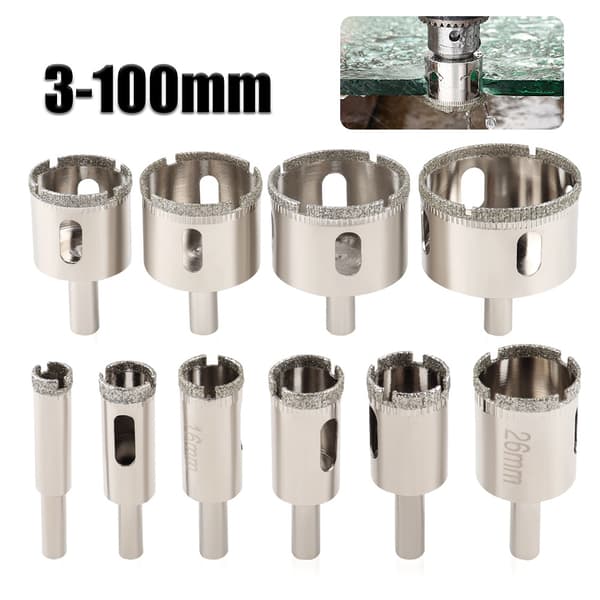 1-delt 3-100 mm glashulsav diamantbelagte borehoveder borekrone til fliser marmor glas