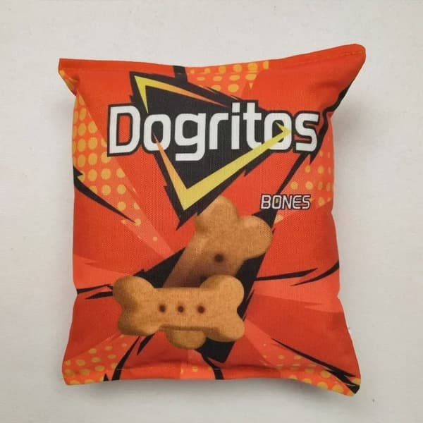 Sjove hundelegetøj med kartoffelchipspose, plys, pibefoder til små, mellemstore hunde, interaktivt pibefoder til hvalpe, tyggelegetøj