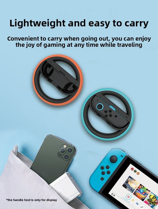 2 stk. rat til Switch 2 Joy-Con Controller Switch2 Joy-Con 2 Racing Wheel Hand Grip til Mario Kart World 8 Deluxe