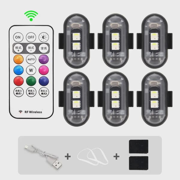 RGB LED-skootterin strobovalot langattomat pyörän vilkkuvalot sijainnin varoitustarvikkeet