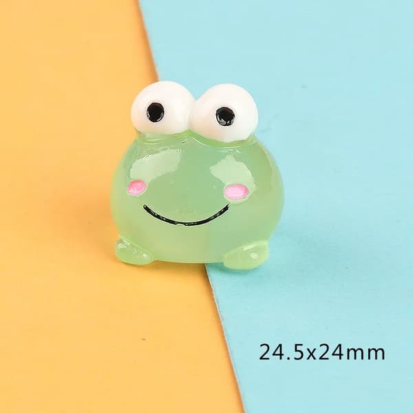 Kawaii Mini Resin 3D dyrefigurer - lysende flatback håndværkstilbehør til gør-det-selv-projekter